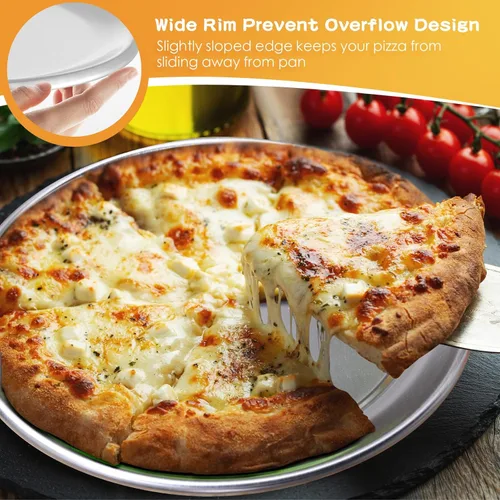 Miniatura 4 de Bokon Juego de 12 bandejas de pizza de 8 pulgadas para horno, antiadherentes, redondas, de aluminio, para pasteles, bandejas, hornear, restaurante