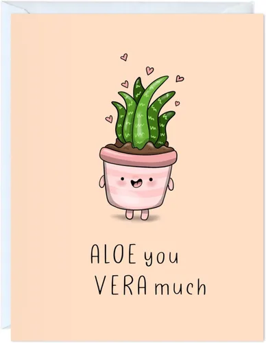 Miniatura 23 de Tarjeta de aniversario y cumpleaños divertida – Tarjeta de felicitación con juego de palabras, en blanco por dentro, linda y perfecta para parejas
