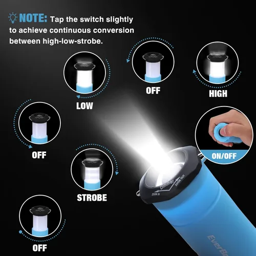 Miniatura 5 de EverBrite Mini Faroles y Linternas 2 en 1, Combo de Linterna con Zoom con 3 Modos, Elementos Esenciales para Acampar, Farol de 2 Piezas con Batería