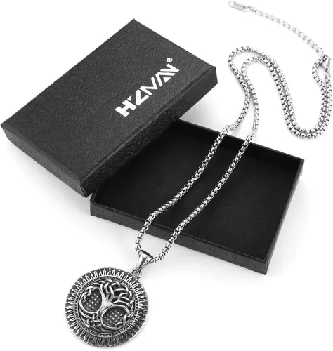 Miniatura 6 de HZMAN Norse Viking Tree of Life Necklace for Men Women Retro Stainless Steel Yggdrasil Pendant Amulet Jewelry Gift for Men Women