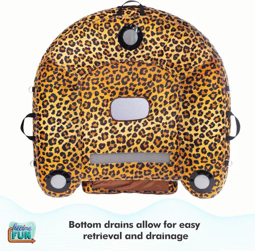 Miniatura 7 de Freetime Fun Tumbona inflable para piscina, piscina, lago, río, silla flotante de tela resistente, silla convertible 2 en 1, leopardo, camuflaje
