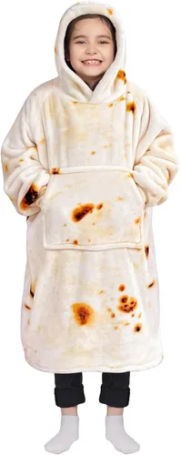 Miniatura 7 de Waitu - Sudadera tipo manta, para regalar a hombre o mujer, muy cálida y acogedora, gigantesca, con capucha, de gruesa franela, con mangas y un Negro