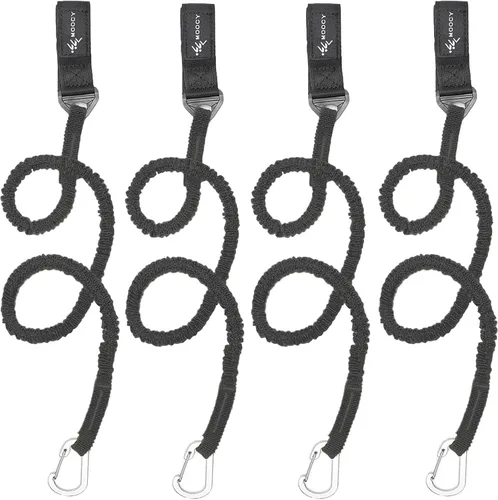 Miniatura 10 de Correa de remo para kayak, correa de caña de kayak, cordón elástico en espiral, accesorios de pesca para kayak y remos Naranja -1 paquete