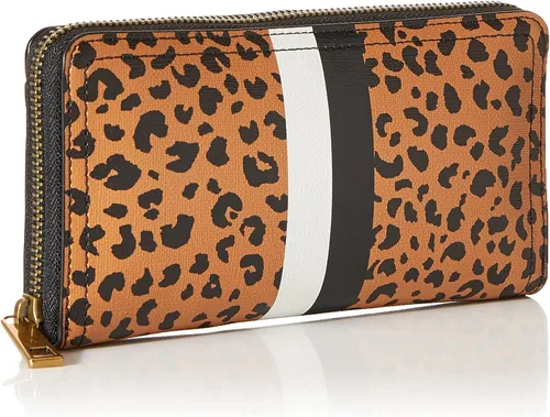 Miniatura 2 de Fossil Logan RFID - Cartera de piel con cierre para mujer con correa de muñeca