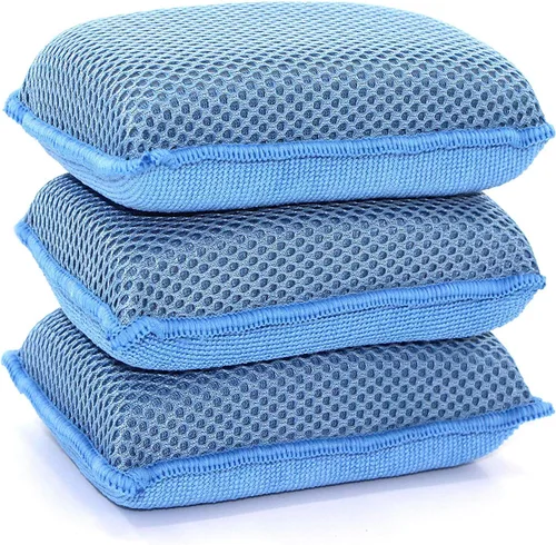 Miniatura 2 de Scrub-It - Esponja de cocina de microfibra Miracle - Esponjas de limpieza resistentes para lavavajillas que no rayan, lavables a máquina, (azul)