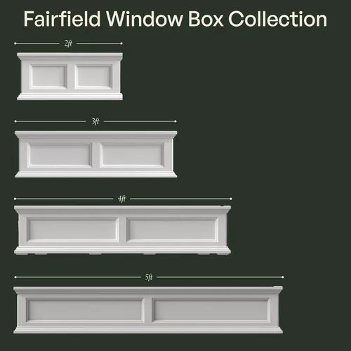Miniatura 8 de Mayne Fairfield - Maceta con ventana de 2 pies, con riego automático, resistente a la intemperie para flores, diseño duradero para uso en Negro