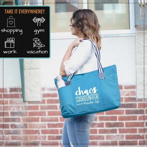 Miniatura 77 de Brooke & Jess Designs Teacher Tote Bag for Work - Teacher Handbag Gifts for Women, Teacher Bag Best Teacher Appreciation Gift