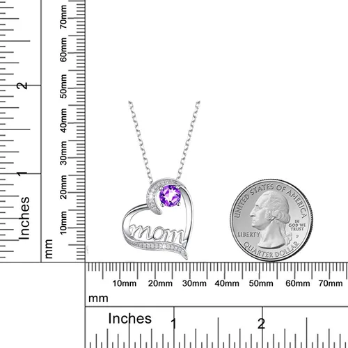 Miniatura 4 de Dorella - Collar de plata de ley 925 para mujer, con dije de corazón con joya de nacimiento para mayo y junio, esmeralda, regalo de cumpleaños