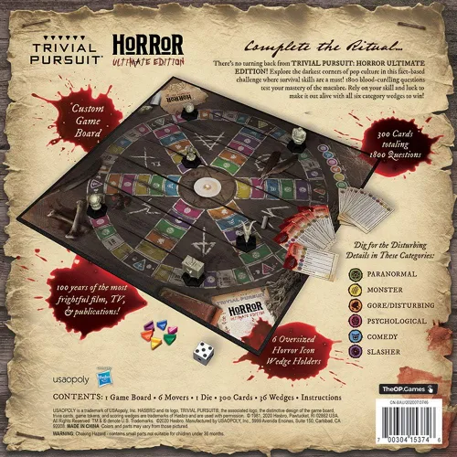 Miniatura 6 de Trivial Pursuit Horror Ultimate Edition Juego de trivia con 1800 preguntas de películas y libros clásicos Juego de mesa coleccionable