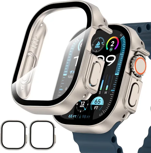 Miniatura 19 de Paquete de 2 fundas para Apple Watch 40mm SE Series 6/5/4/SE 2ª generación con protector de pantalla de vidrio templado, funda protectora completa