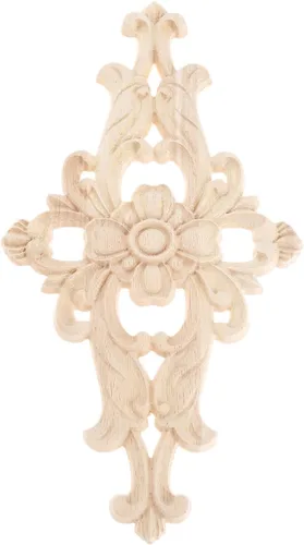 Miniatura 11 de MUXSAM Apliques de madera tallados para muebles, 1 calcomanía sin pintar para puerta, pared, techo, armario, tocador, espejo, cama, mantel, banco, 1