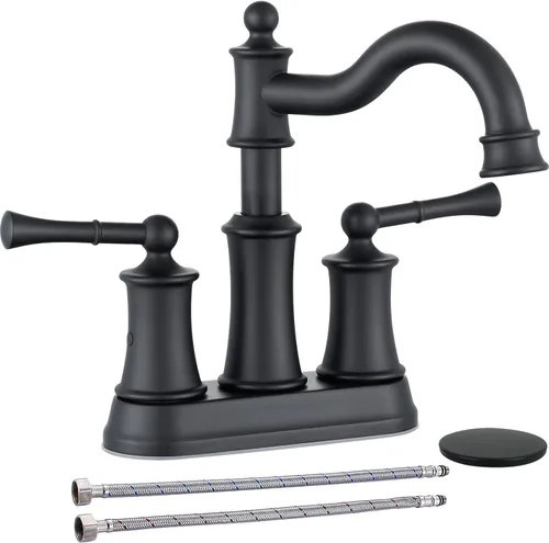 Miniatura 12 de Grifo de baño romano WINKEAR para montaje en cubierta o montaje en pared; instalación con tapón de desagüe emergente con placa cobertora y líneas