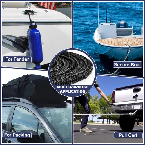Miniatura 5 de Línea de muelle de nailon trenzado doble - Cuerda de barco - Accesorios marinos y pontones - Cuerdas y lazos trenzados y reforzados