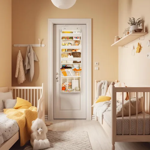 Miniatura 6 de Organizador de almacenamiento para colgar en puerta, con 3 compartimentos, 1 organizador de pañales para bebé móvil, 1 organizador de almacenamiento