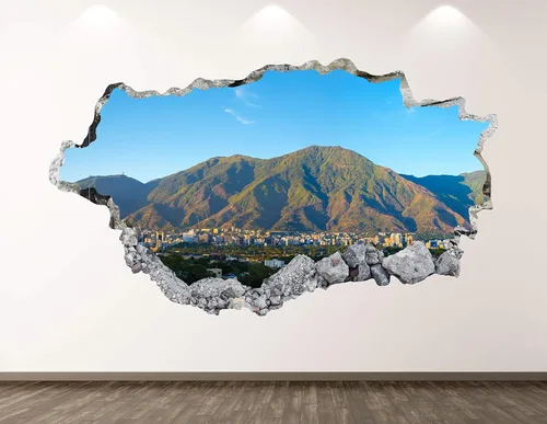 El Ávila - Vinilo decorativo para pared, diseño de paisaje destrozado en 3D del Parque Nacional de Caracas, Venezuela, póster para habitación de