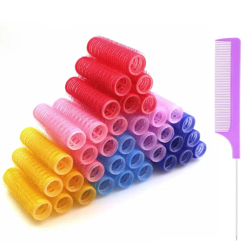 36 PCS Rizadores de Cabello Pequeños con Autoagarre Sin Calor Rizadores de Rodillo Rizadores de Cabello Pro Salón Peluquería Rizador DIY Peinado