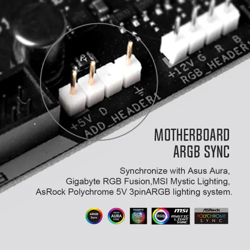 Miniatura 7 de ID-COOLING SE-214-XT ARGB Enfriador de CPU con 4 tubos de calor Enfriador de aire para CPU ARGB Light Sync con placa base (conector 3-PIN de 5 V)