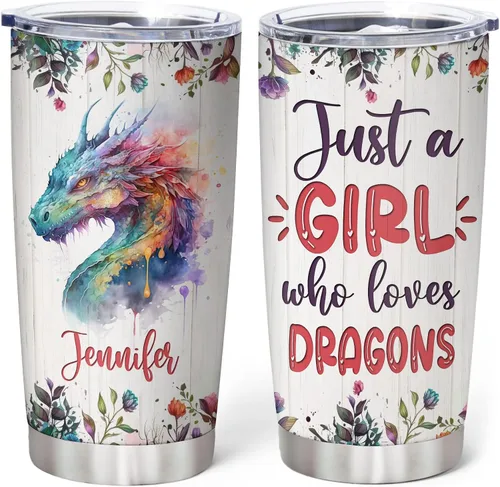 Miniatura 14 de Hyturtle Regalos personalizados para los amantes de los osos – Just A Girl Who Loves Bears - Vaso de acero inoxidable con nombre personalizado de 20