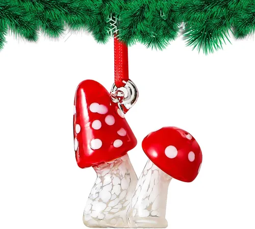 Miniatura 10 de Adornos de Navidad de gato y perro de 2 pulgadas para árbol 2025, 2 piezas de adornos de vidrio para colgar en el árbol de Navidad, figuras