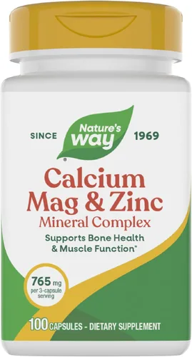 Miniatura 8 de Nature's Way Complejo mineral de calcio, magnesio y zinc, apoya la salud ósea y la función muscular*, apoyo inmunológico*, 765 mg por porción de 3