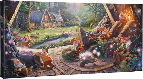 Miniatura 8 de Thomas Kinkade Studios Snow White and the Seven Dwarfs - Lienzo envuelto en galería (8 x 10 pulgadas)
