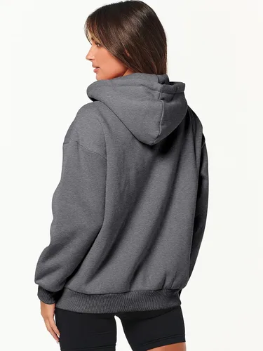 Miniatura 4 de Prinbara Sudaderas con capucha y cremallera de gran tamaño para mujer, ropa Y2K, linda para adolescentes, niñas, otoño, casual, con cordón