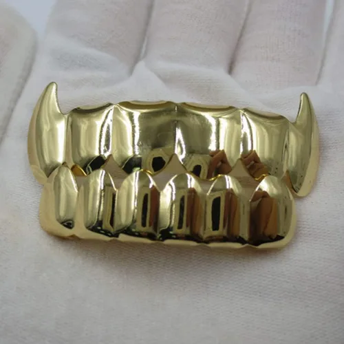 Miniatura 3 de NUOBESTY Parrillas doradas de dientes Hip Hop para boca superior inferior, Metal