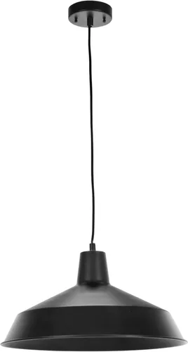 GLOBE Electric 65155 Iluminación colgante de almacén industrial de 1 luz, negro mate, lámpara colgante, luces colgantes, lámpara de techo
