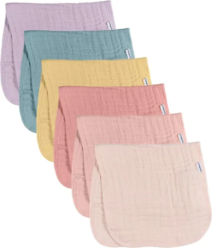 Miniatura 10 de Gerber Paños Eructadores Unisex de Muselina para Bebé, Paquete de 6, Vainilla, Tamaño Grande 20" x 10