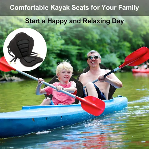 Miniatura 7 de HLOGREE Asientos de kayak: 1/2 pieza, cojín acolchado grueso con soporte de respaldo, compatible con canoa y Ocean Sup