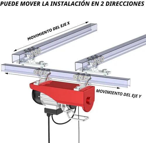 Miniatura 3 de SKTREX - Carrito de elevación de 6 ruedas con rodillos - Conjunto de carrito de puntal para elevador eléctrico - Se ajusta a canales de puntal