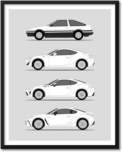 Miniatura 8 de Idea Network Póster hecho a mano compatible con Toyota FJ Cruiser, arte de pared impreso hecho a mano, decoración de los BJ, FJ25, FJ40, FJ43, FJ45