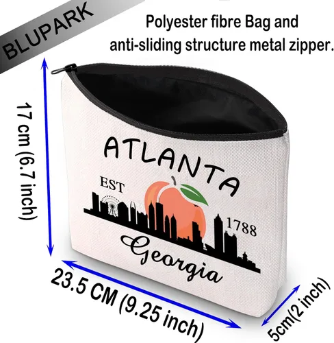 Miniatura 2 de BLUPARK Georgia Pride Bolsa de cosméticos Georgia State Gift Atlanta Est 1788 Georgia Bolsa de maquillaje Atlanta Regalo de viaje, Atlanta Est