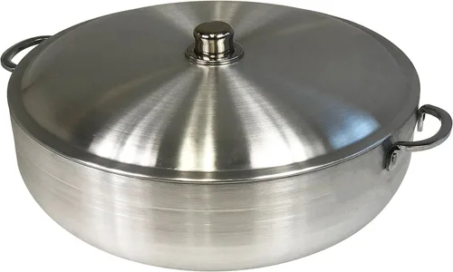Miniatura 6 de Wee's Beyond Horno holandés Caldero de calibre pesado con tapa de aluminio, 3.7 cuartos de galón, color plateado