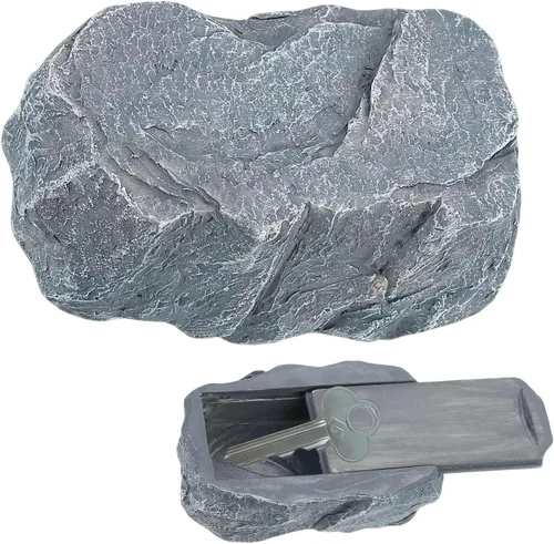 Oculta una llave afuera, ocultador de llave de roca falsa impermeable para exteriores, seguro para jardín al aire libre