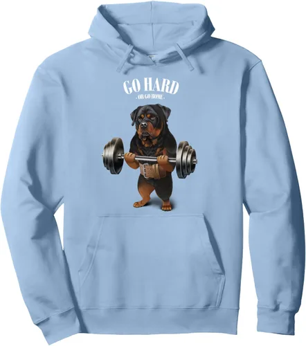 Miniatura 5 de Rottweiler - Sudadera con capucha para levantamiento de pesas y gimnasio, Negro, S