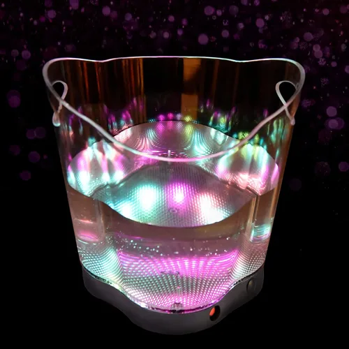 Miniatura 6 de Cubo de hielo LED – Cubo de hielo portátil colorido degradado de 6 litros, ideal para bar en casa, cerveza fría, champán y vino