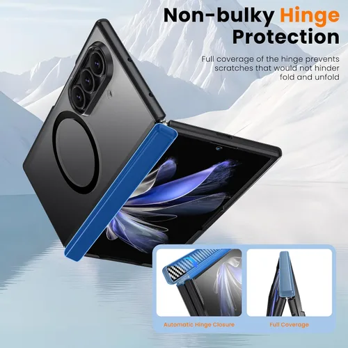 Miniatura 5 de WRJ Funda magnética para Samsung Galaxy Z Fold 7, [protector de pantalla integrado] [compatible con Magsafe], protección de bisagra de cuerpo