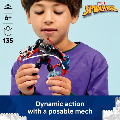 Miniatura 2 de LEGO Marvel Miles Morales Mech vs. Spider-Man 2099 - Juguete de construcción para niños y niñas, diseño de superhéroe y 2 minifiguras de Marvel