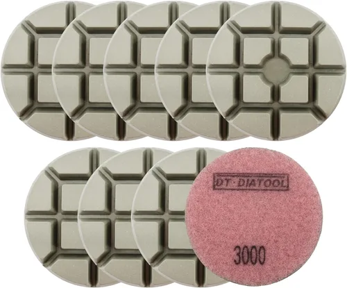 Miniatura 30 de DT-DIATOOL Almohadillas de pulido de diamante para piso, resina de terrazo, diámetro del suelo, grano de 4 pulgadas, 800 unidades, 6