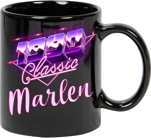 Taza de café de cumpleaños 1990, regalo para mujeres, tazas de café personales clásicas Marlen 1990, tazas con nombres personales, tazas de café con