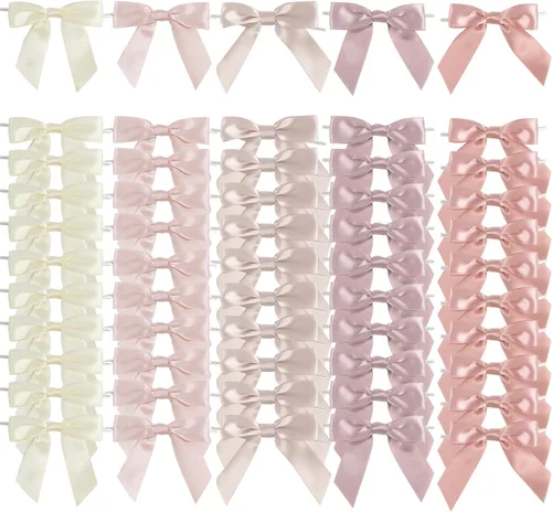 Miniatura 17 de AIMUDI Lazos de otoño de 5 colores, lazos de satén de color naranja quemado prefabricados de 3.5 pulgadas para Acción de Gracias, Halloween, boda