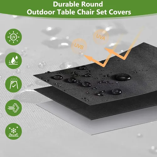 Miniatura 2 de STARTWO Fundas redondas para muebles de patio, fundas impermeables para muebles de exterior, resistentes a los rayos UV