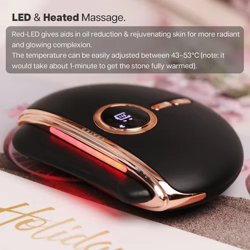 Miniatura 3 de VRAIKO Eclipse Gua Sha Herramientas faciales, masajeador facial eléctrico con 3 niveles de calor y vibración y batería de 1000 mAh, levantamiento