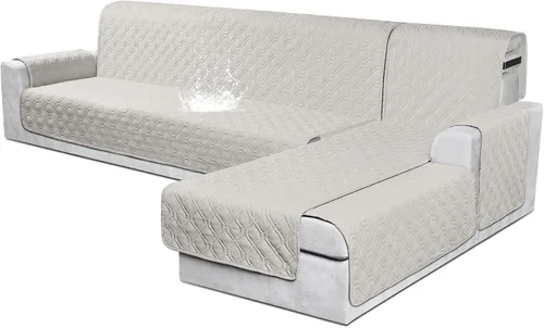 Miniatura 16 de VANSOFY Fundas para Sofá Seccional 100% Impermeables Funda Deslizable para Sofá en Forma de L 3 Piezas Reversible Funda para Chaise Lounge para Sofá