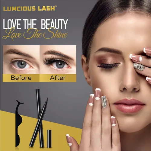 Miniatura 6 de Kit de pestañas magnéticas invisibles y delineador de ojos, 10 pares de pestañas postizas de aspecto natural con 2 bolígrafos magnéticos mágicos