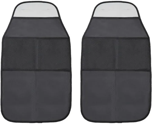 2 protectores de asiento trasero de automóvil, organizador antipatadas con 2 bolsillos para suministros de juguetes de bebé, asiento de automóvil,