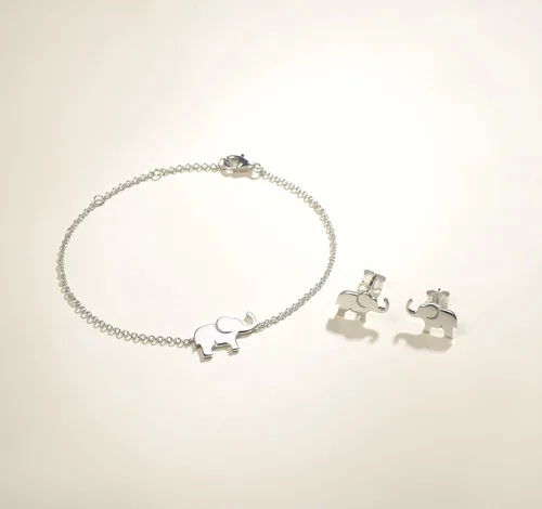 Miniatura 2 de FANCIME Lucky Elephant Bracelet 925 Sterling Silver High Polished Mini Small Elephant Charm Family Link Bracelet Jewelry Birthday Gifts For Women
