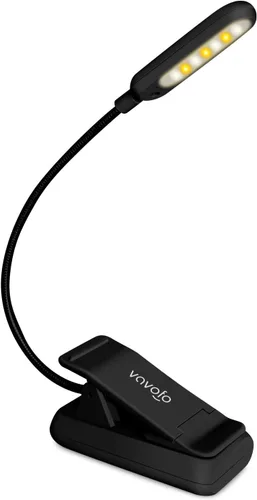 Miniatura 16 de VAVOFO Luz de lectura recargable con clip, 7 LED con 3 temperaturas de color, 9 niveles de brillo, luces de libro para leer en la cama con indicador