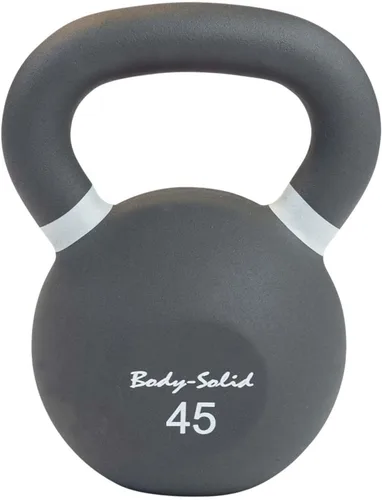 Miniatura 3 de Body-Solid - Pesa rusa de recubrimiento en polvo negro mate con mango de agarre, pesas rusas perfectas para entrenamiento con pesas